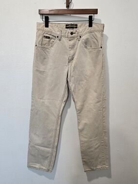 Cream Straight Leg Jeans